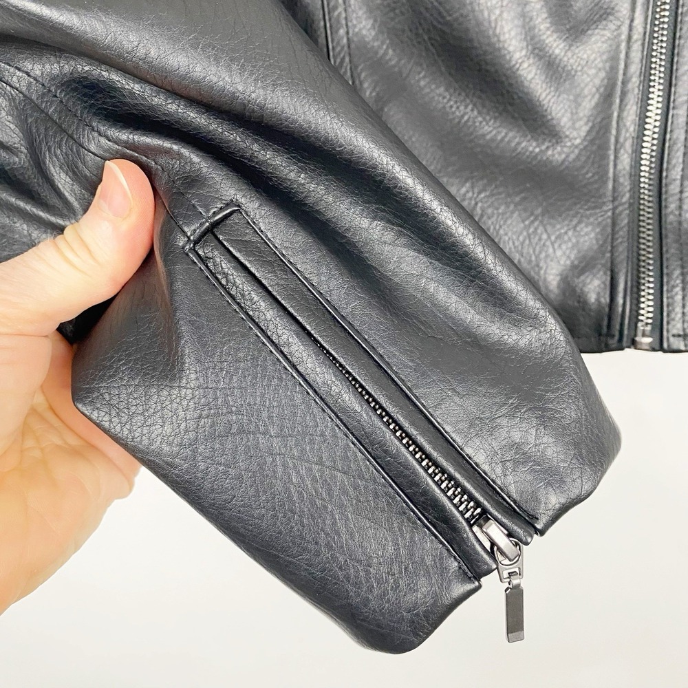 Bagatelle Collection Faux Leather Moto Asymmetrical Zip Jacket Womens M Black - Picture 4 of 7